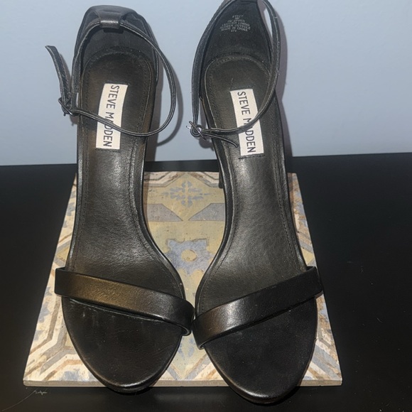 Steve Madden STECY Black Heel Sandals Size 9 - Picture 3 of 4